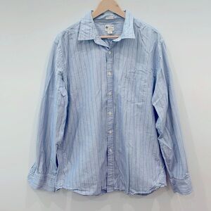 J Crew: Men’s XL, 100% Cotton Blue Stripe Button Down